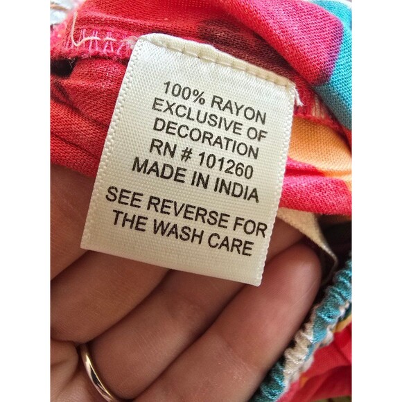 True Destinations floral flared tropical beach pants/ cover up size XS - Picture 8 of 9